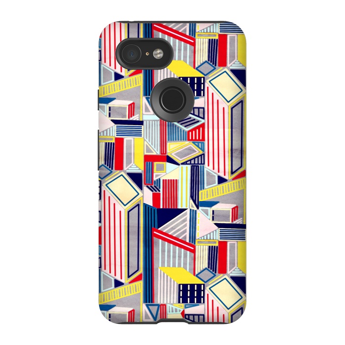 Pixel 3 StrongFit Abstract Minimalism City (Textured & Bright)  by Tigatiga