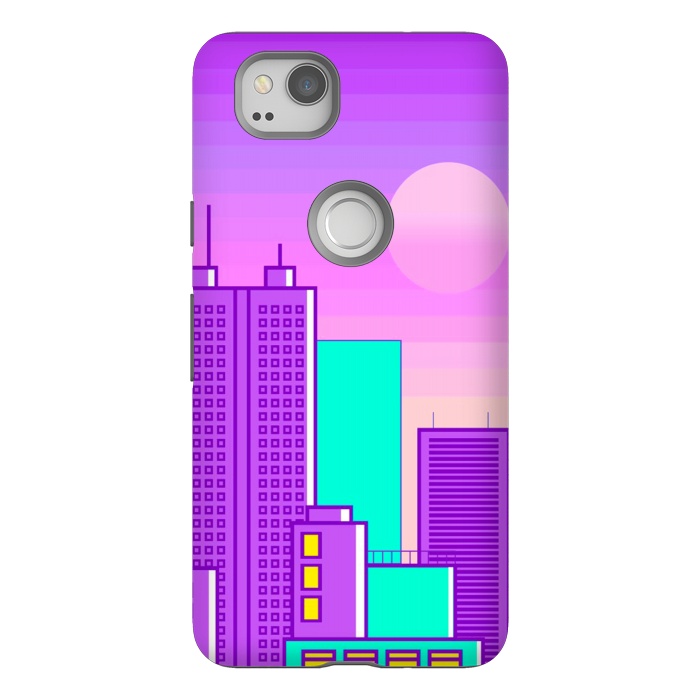 Pixel 2 StrongFit purple sunset in the city by haroulita