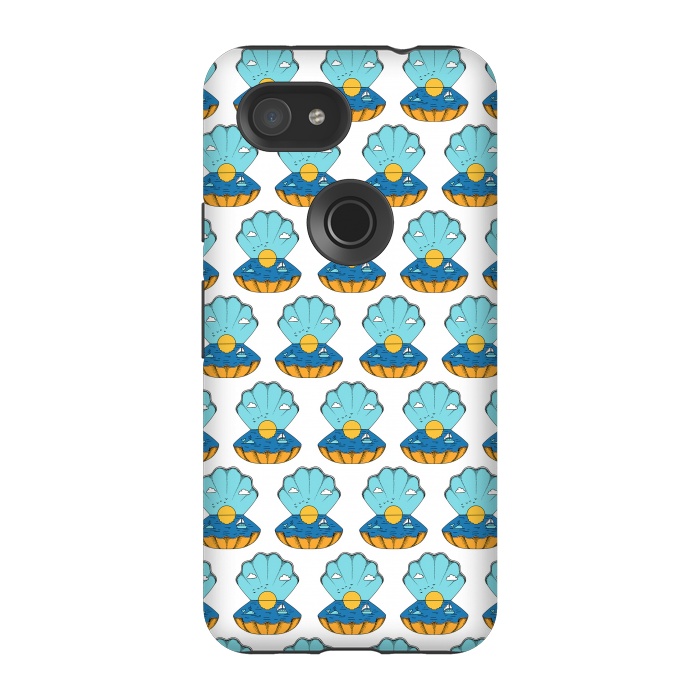 Pixel 3A StrongFit Shell Nature Pattern by Coffee Man