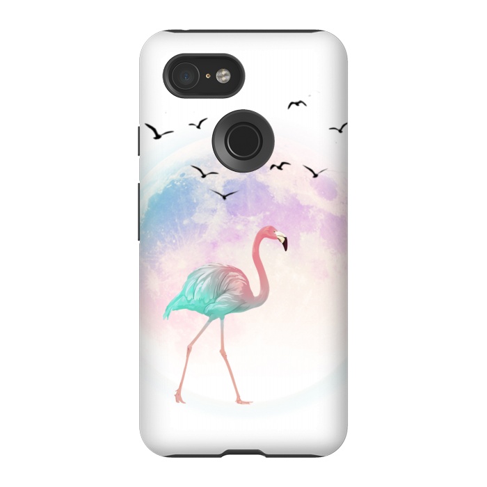 Pixel 3 StrongFit flamingo in the pink moon by haroulita