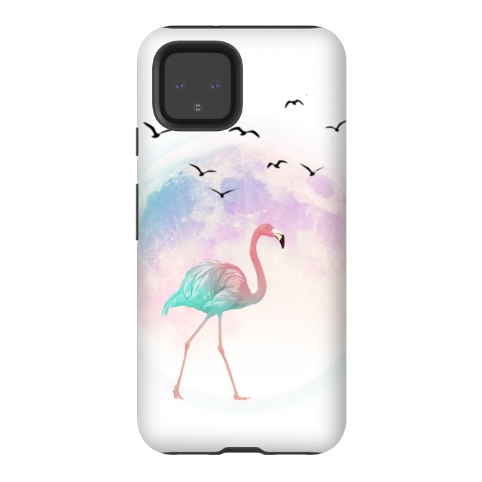 Pixel 4 StrongFit flamingo in the pink moon by haroulita