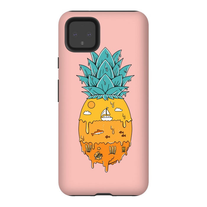 Pixel 4XL StrongFit Pineapple Landscape pink by Coffee Man