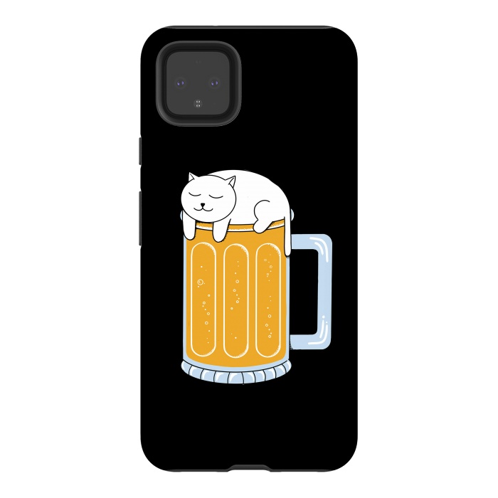 Pixel 4XL StrongFit Cat beer by Coffee Man