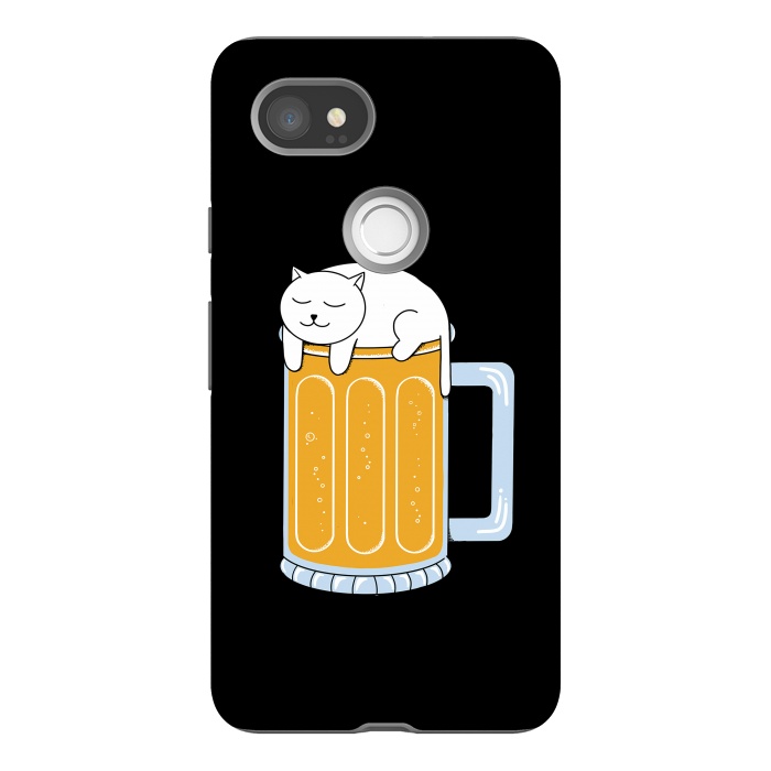 Pixel 2XL StrongFit Cat beer by Coffee Man