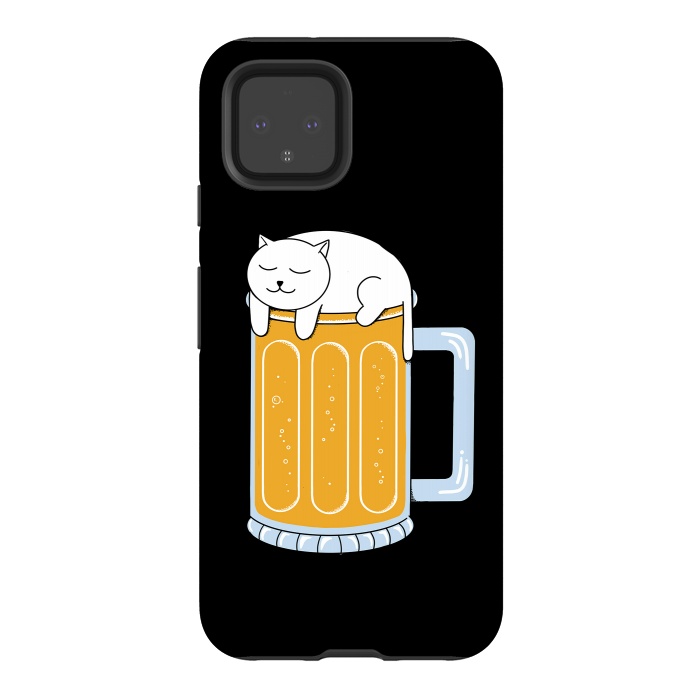 Pixel 4 StrongFit Cat beer by Coffee Man