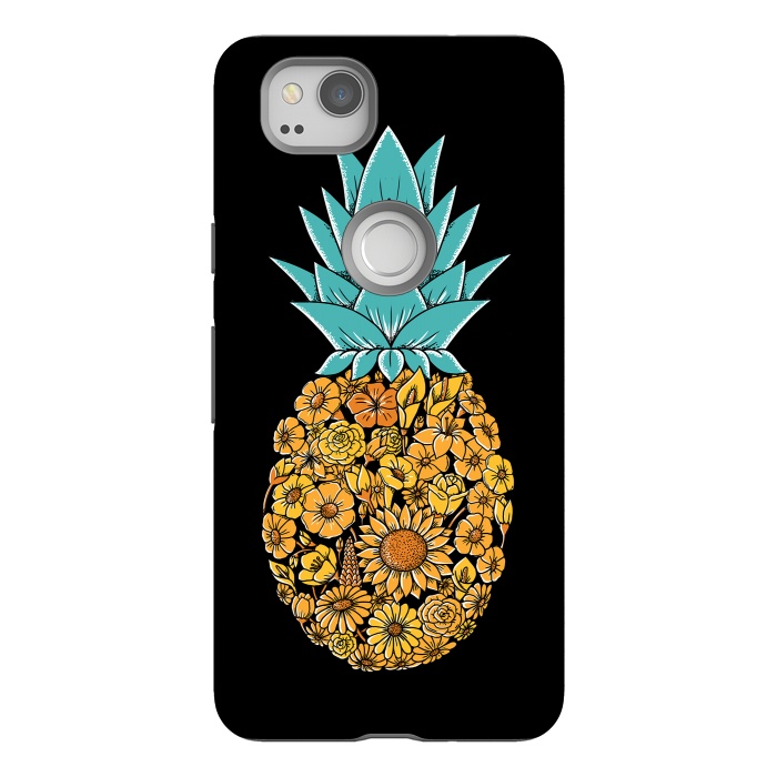 Pixel 2 StrongFit Pineapple Floral by Coffee Man