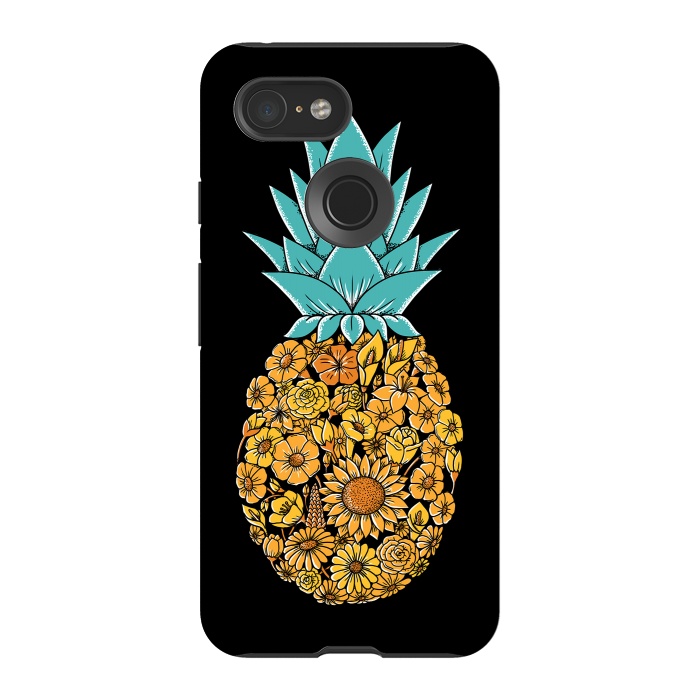 Pixel 3 StrongFit Pineapple Floral by Coffee Man