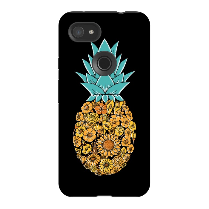 Pixel 3AXL StrongFit Pineapple Floral by Coffee Man