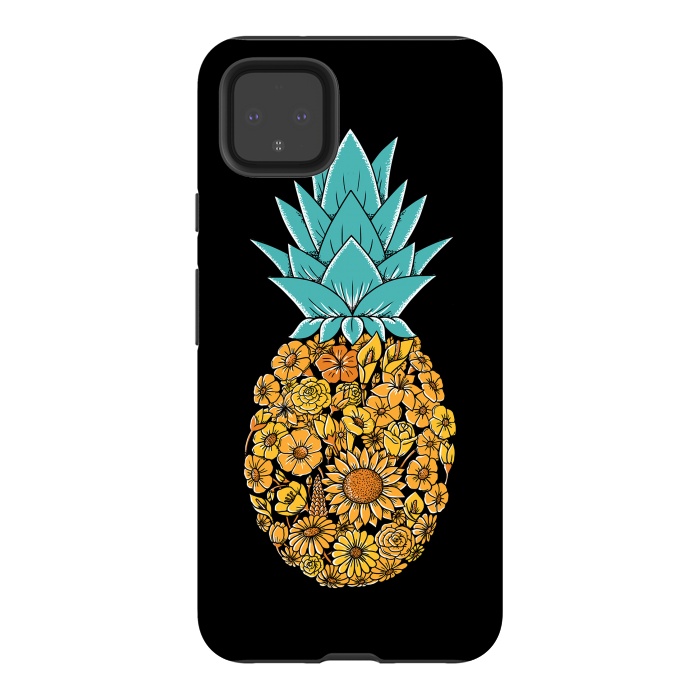 Pixel 4XL StrongFit Pineapple Floral by Coffee Man
