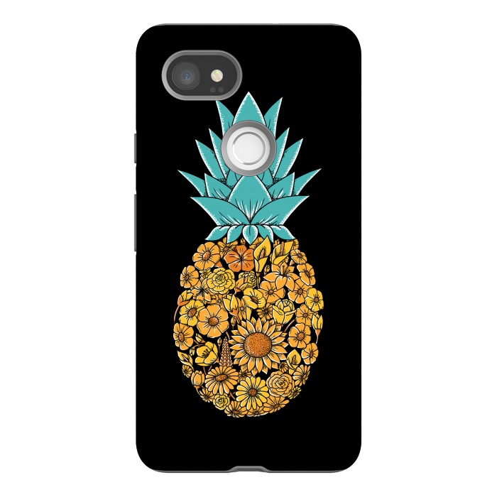 Pixel 2XL StrongFit Pineapple Floral by Coffee Man