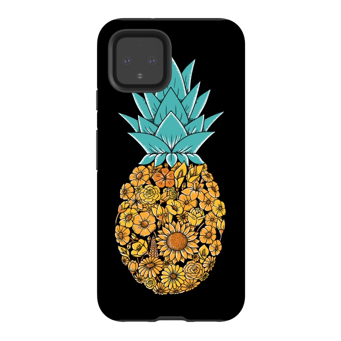 Pixel 4 StrongFit Pineapple Floral by Coffee Man