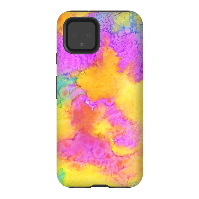 Pixel 4 StrongFit watercolor abstract rainbow by haroulita