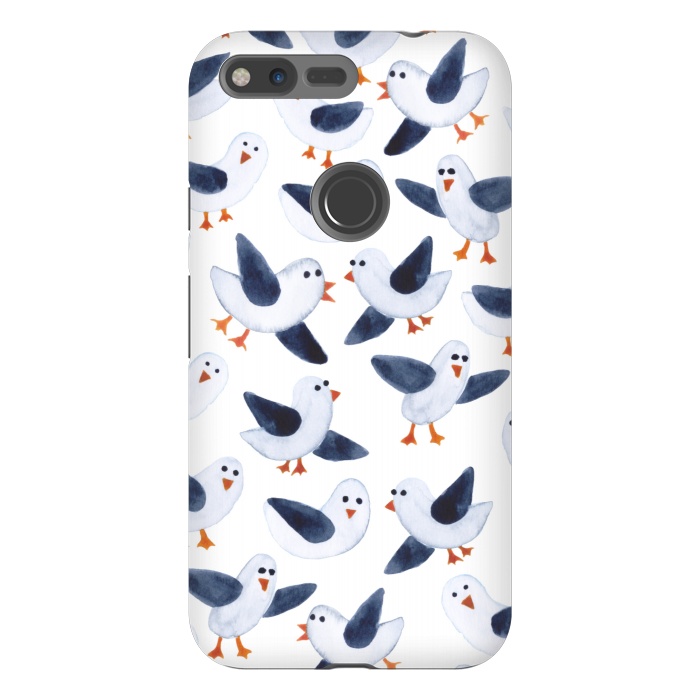 Pixel XL StrongFit Salt and Pepper Seagulls by gingerlique