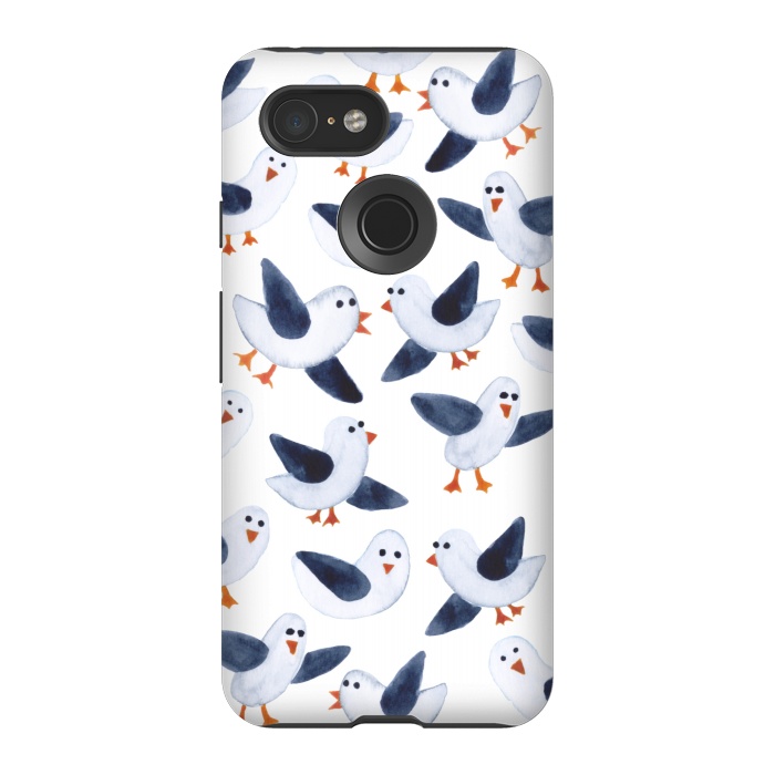 Pixel 3 StrongFit Salt and Pepper Seagulls by gingerlique