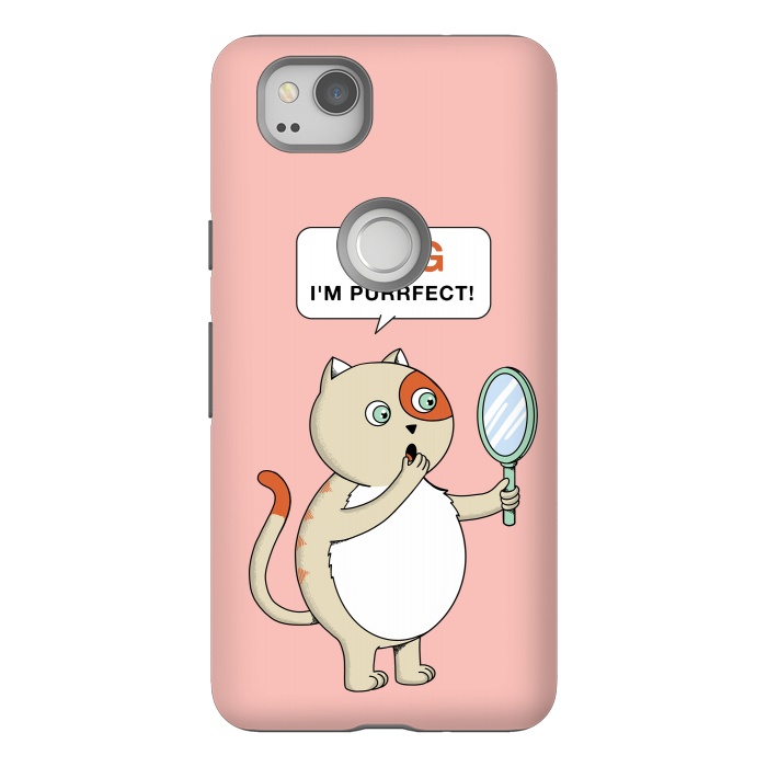 Pixel 2 StrongFit Cat Perfect Pink by Coffee Man