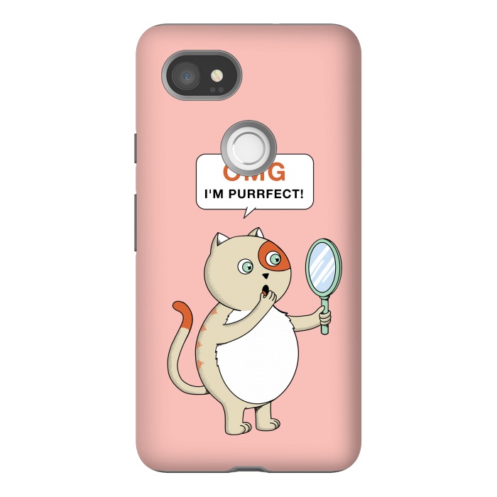 Pixel 2XL StrongFit Cat Perfect Pink by Coffee Man