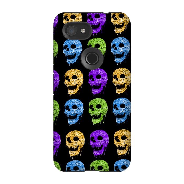 Pixel 3A StrongFit Skulls Colors by Coffee Man
