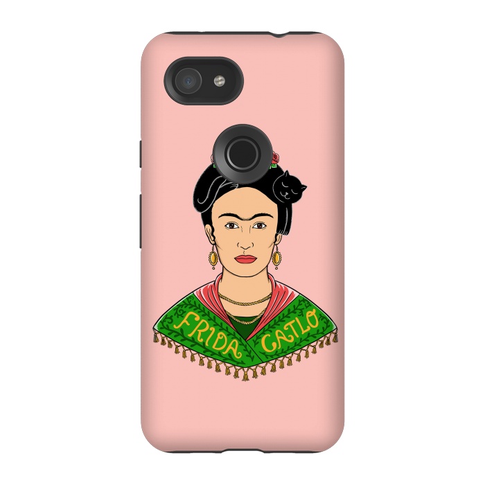 Pixel 3A StrongFit Frida Catlo Pink by Coffee Man