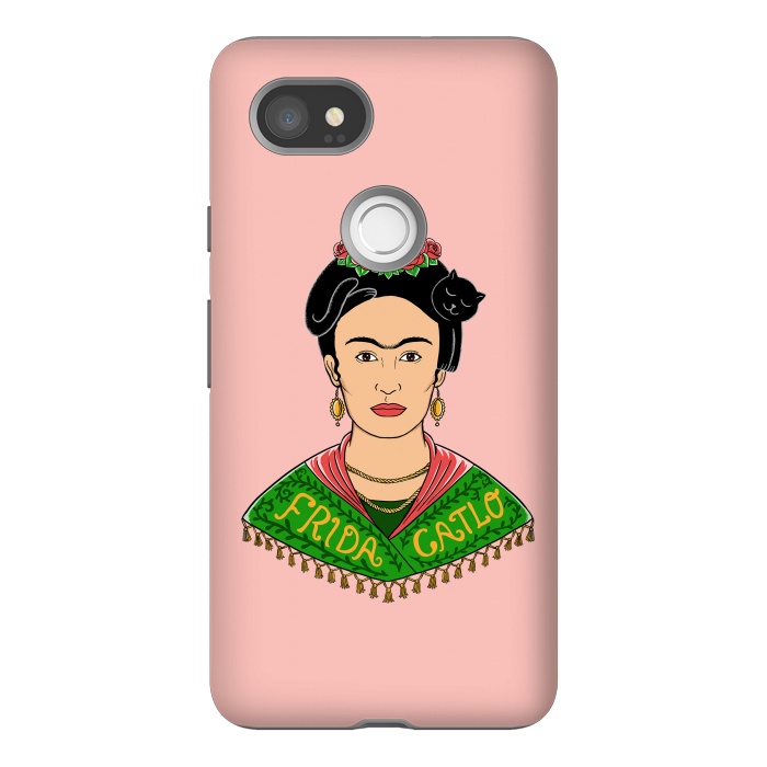 Pixel 2XL StrongFit Frida Catlo Pink by Coffee Man