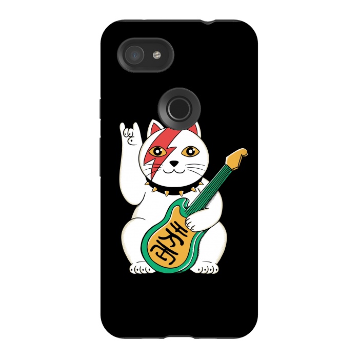Pixel 3AXL StrongFit Lucky Cat Black by Coffee Man