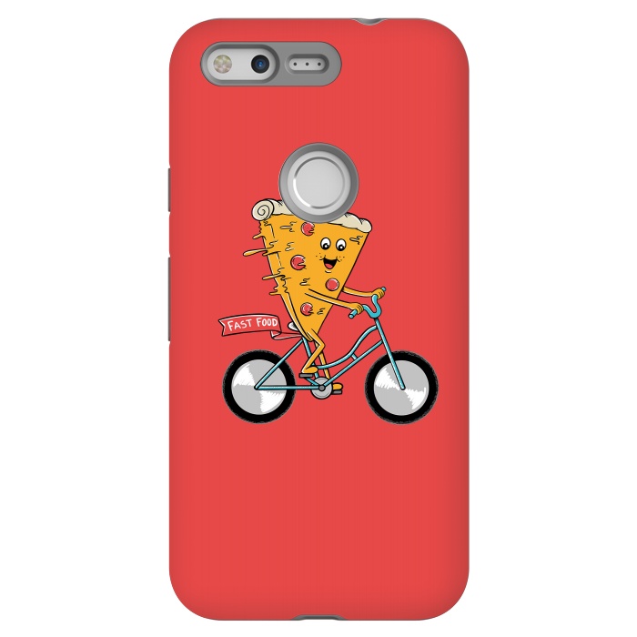 Pixel StrongFit Pizza Fast Food Red by Coffee Man