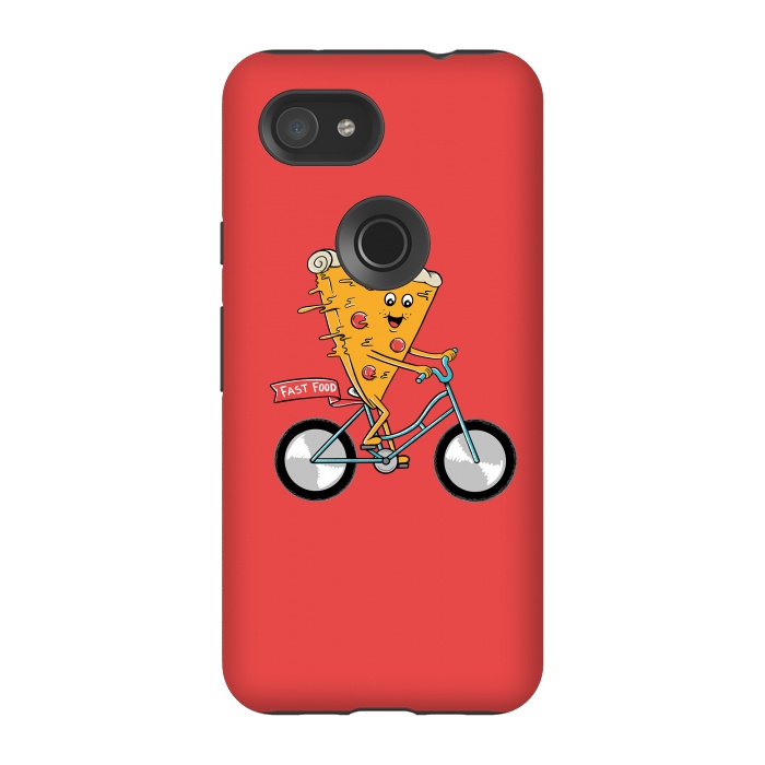 Pixel 3A StrongFit Pizza Fast Food Red por Coffee Man