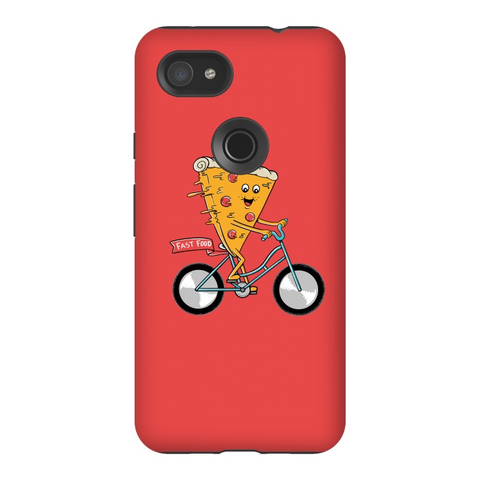 Pixel 3AXL StrongFit Pizza Fast Food Red por Coffee Man