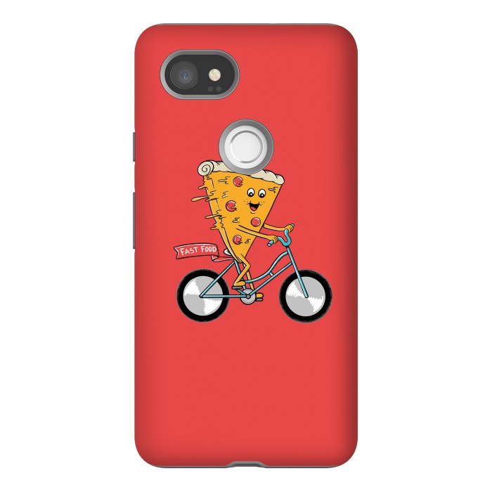 Pixel 2XL StrongFit Pizza Fast Food Red by Coffee Man