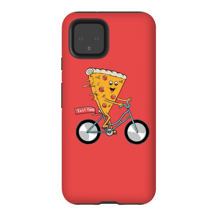 Pixel 4 StrongFit Pizza Fast Food Red by Coffee Man
