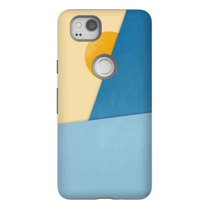 Pixel 2 StrongFit Blue & Yellow Geometry by Creativeaxle