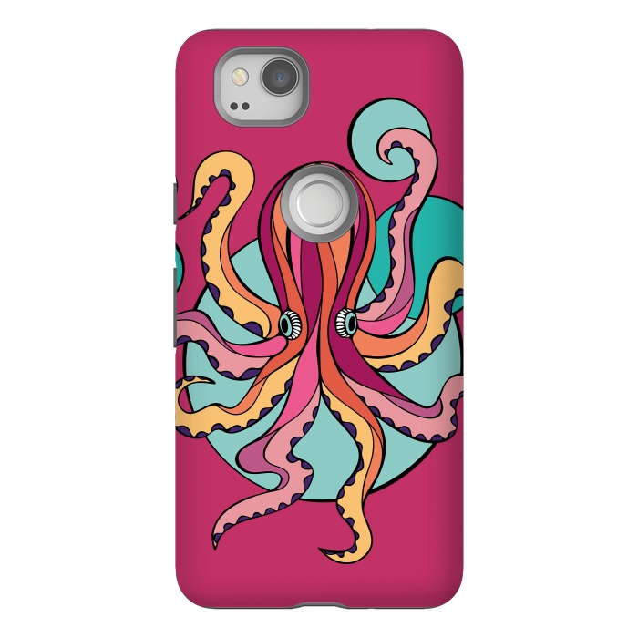 Pixel 2 StrongFit Pink Octopus III by Majoih