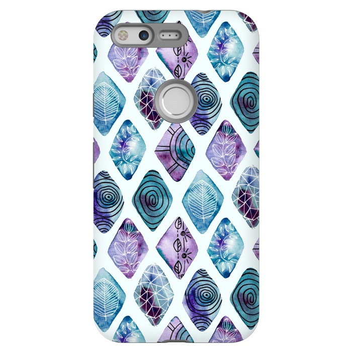 Pixel StrongFit Patterned Watercolor Diamonds Blue  by Tigatiga