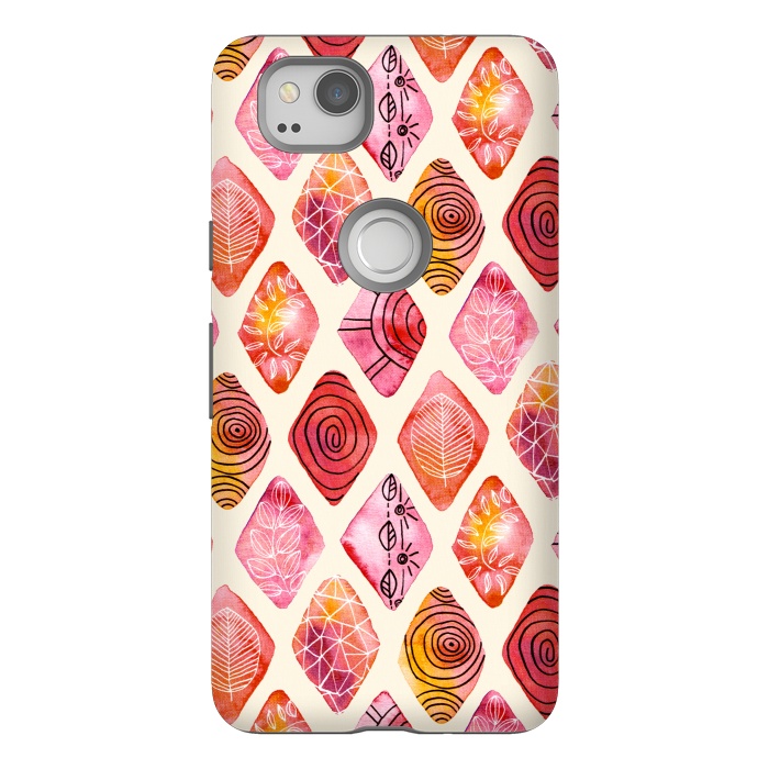 Pixel 2 StrongFit Patterned Watercolor Diamonds  by Tigatiga