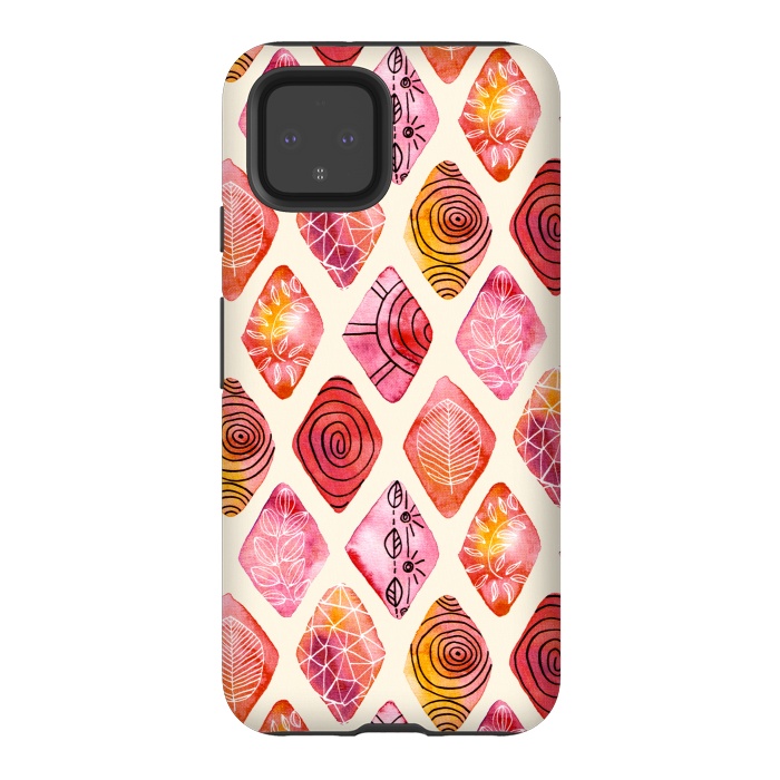 Pixel 4 StrongFit Patterned Watercolor Diamonds  by Tigatiga