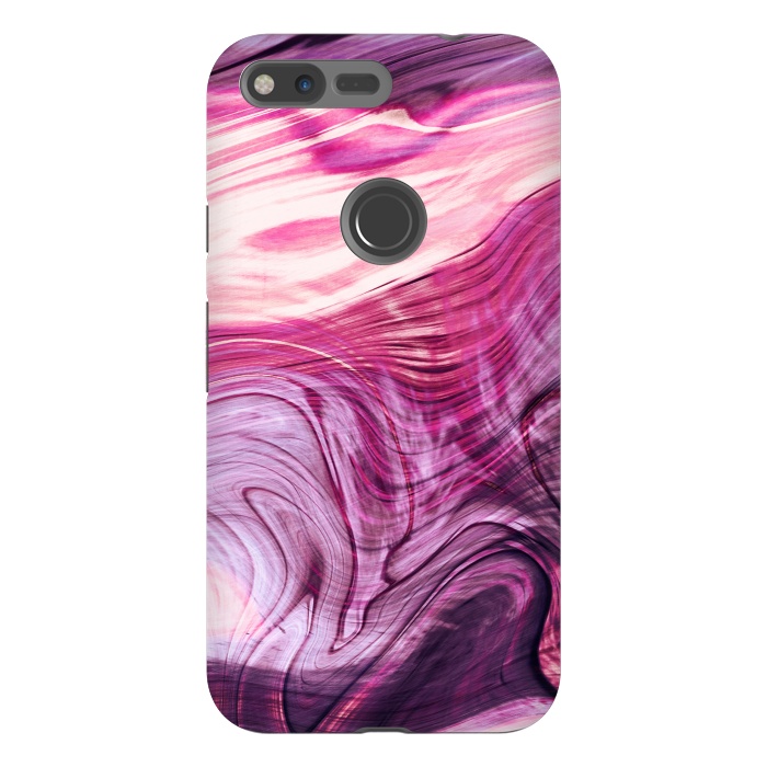 Pixel XL StrongFit Pink purple marble waves by Oana 