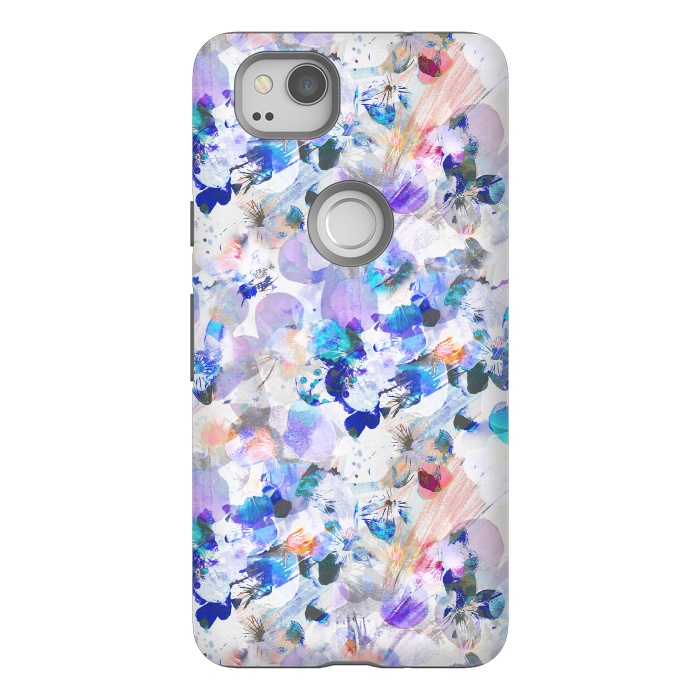 Pixel 2 StrongFit Splattered blue lavender pansy petals by Oana 