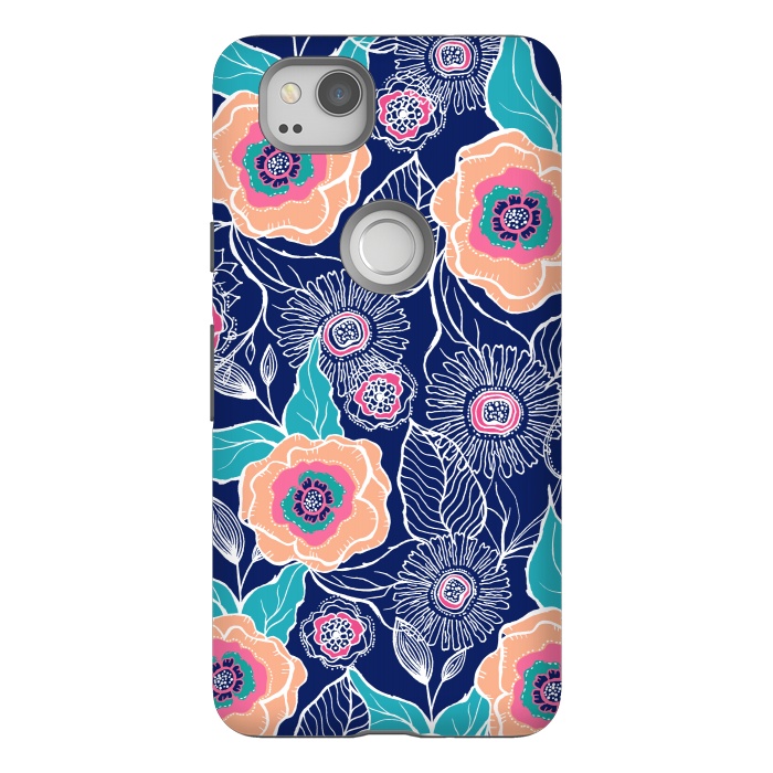 Pixel 2 StrongFit Floral Poppy by Rose Halsey