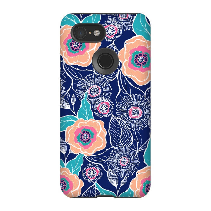 Pixel 3 StrongFit Floral Poppy by Rose Halsey
