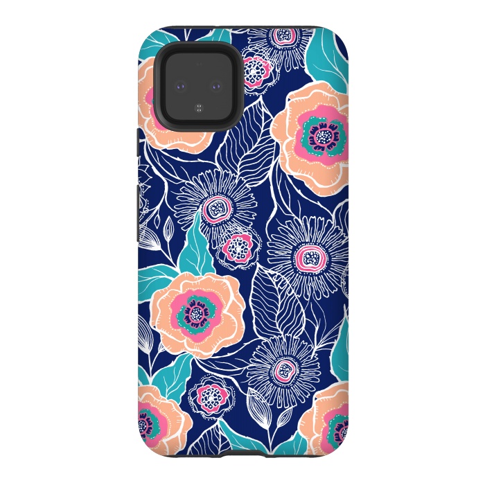 Pixel 4 StrongFit Floral Poppy by Rose Halsey