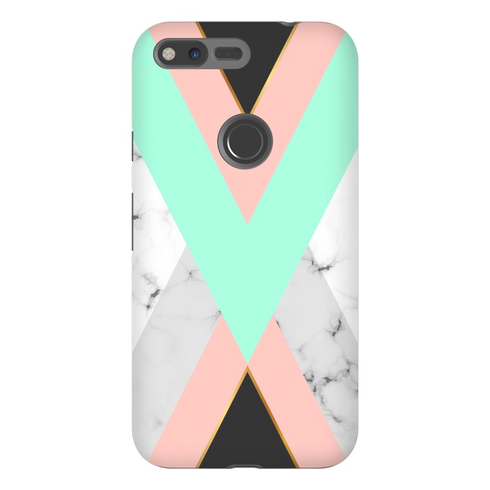 Pixel XL StrongFit Marbled Aquamarine In Vertical by ArtsCase