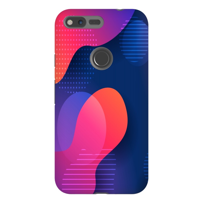 Pixel XL StrongFit BLUE RED ABSTRACT PATTERN by MALLIKA