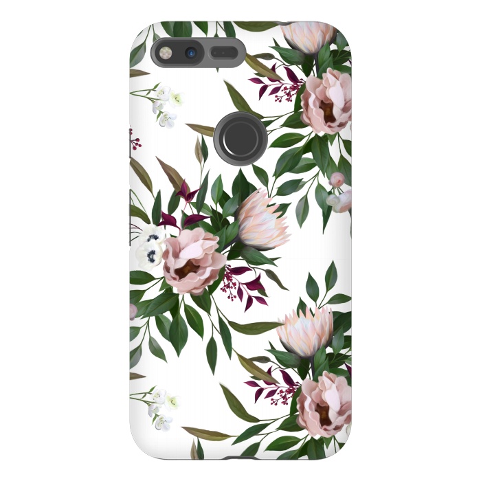 Pixel XL StrongFit Bouquet With a Protea | White by Elzbieta Malyska