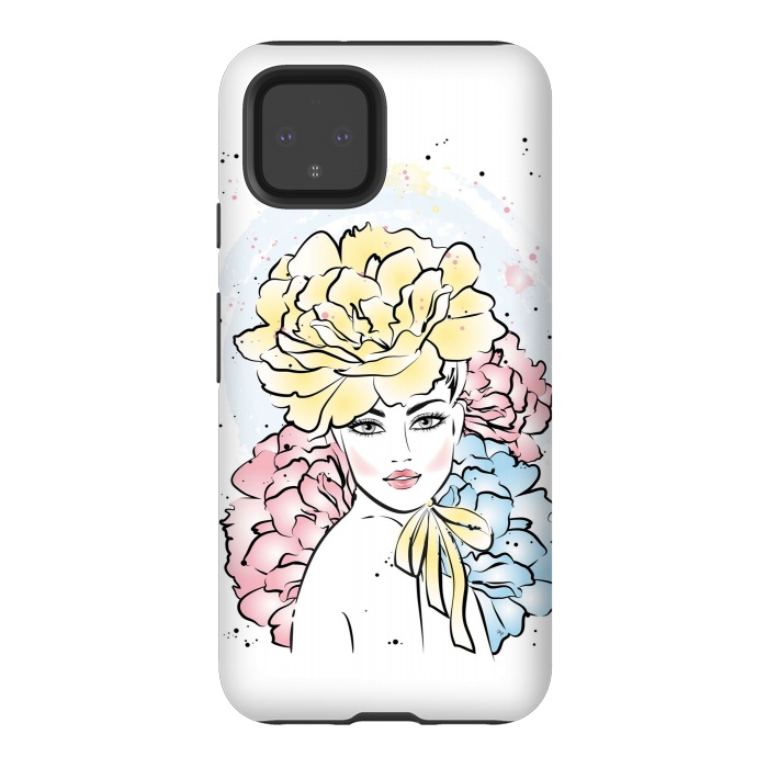 Pixel 4 StrongFit Romantic floral Lady by Martina