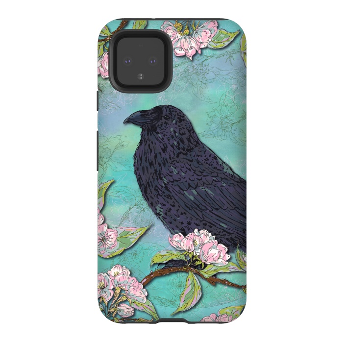 Pixel 4 StrongFit Raven & Apple Blossom by Lotti Brown