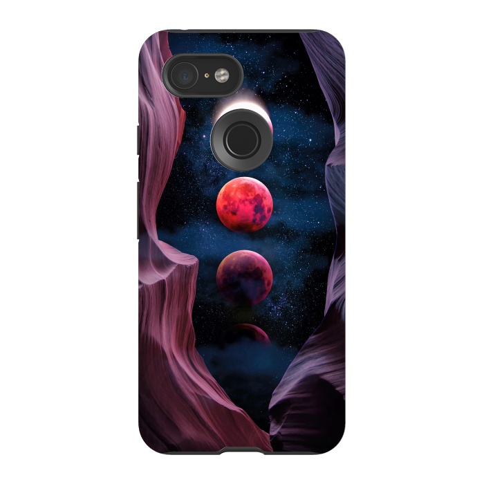 Pixel 3 StrongFit Grand Canyon with Space & Bloody Moon - Collage V by Art Design Works