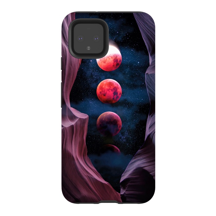 Pixel 4 StrongFit Grand Canyon with Space & Bloody Moon - Collage V by Art Design Works