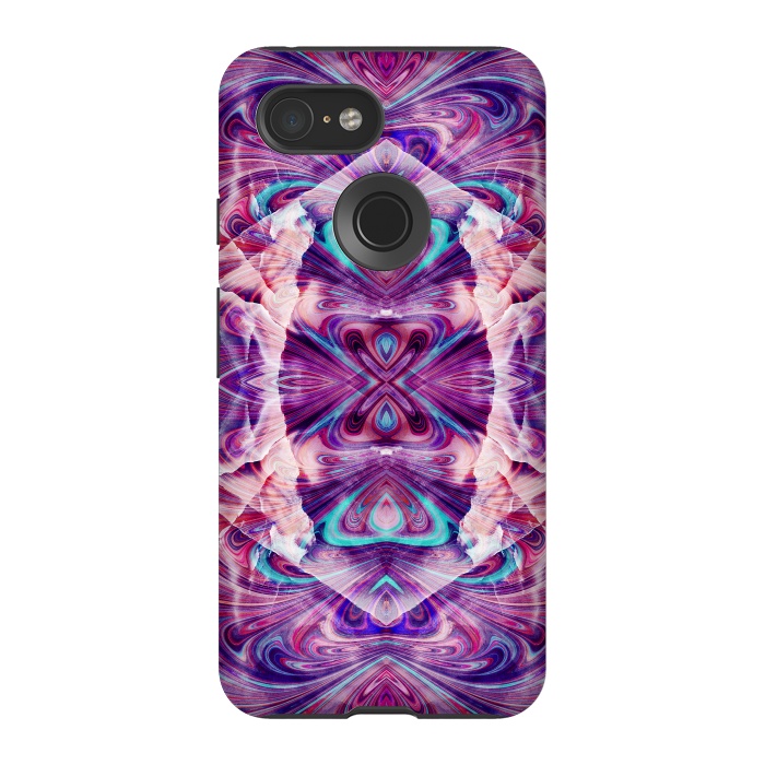 Pixel 3 StrongFit Psychedelic precious gemstone marble by Oana 