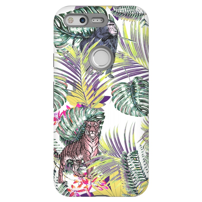 Pixel StrongFit Jungle fever - wild animals and colorful leaves by Oana 