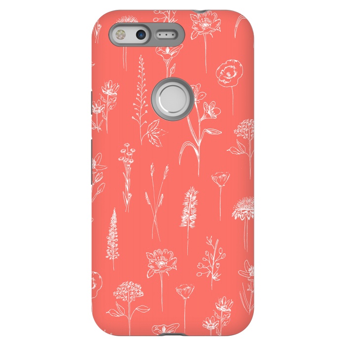 Pixel StrongFit Patagonian wildflowers - Coral by Anis Illustration