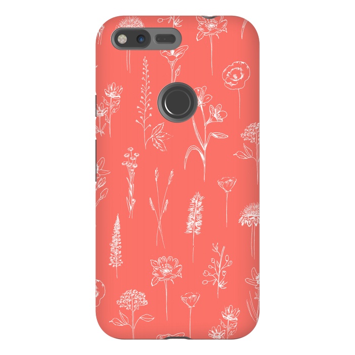Pixel XL StrongFit Patagonian wildflowers - Coral by Anis Illustration